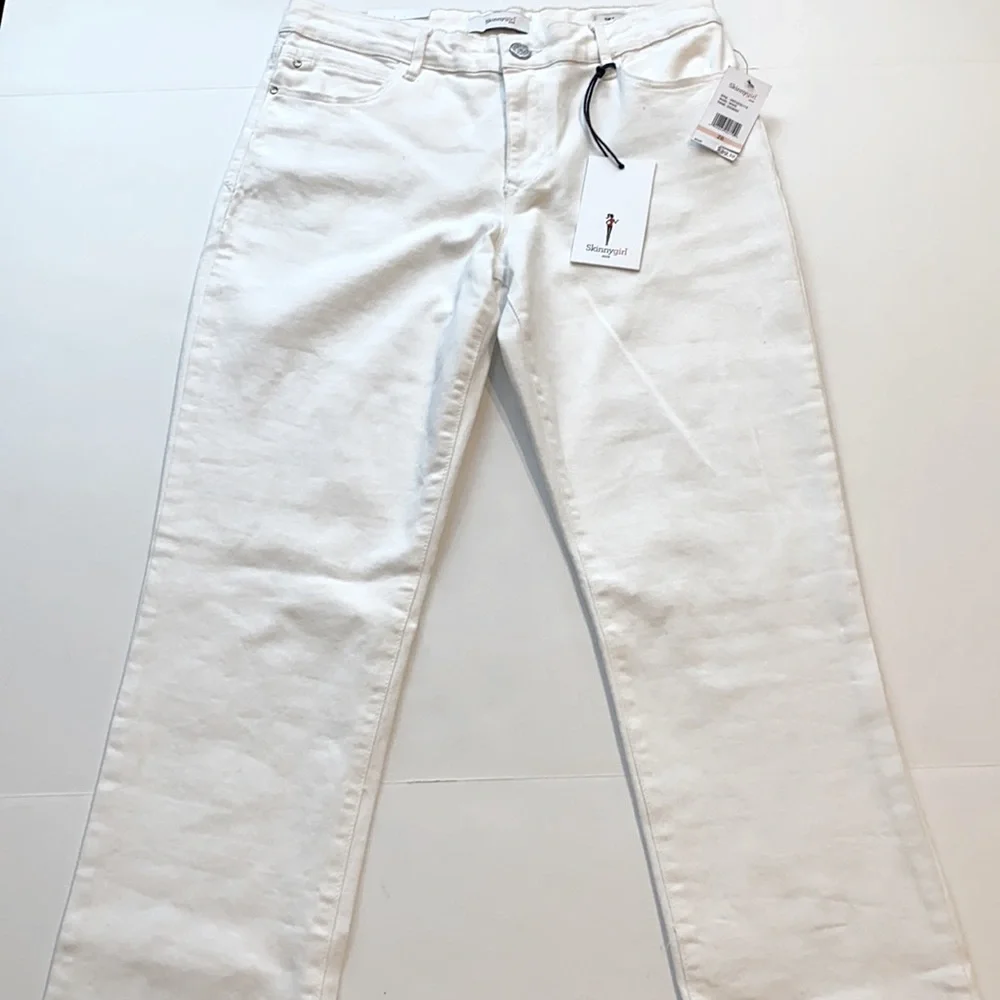 Skinny Girl SZ 28 White Rail Straight Midrise Denim Jeans New - Picture 10 of 13